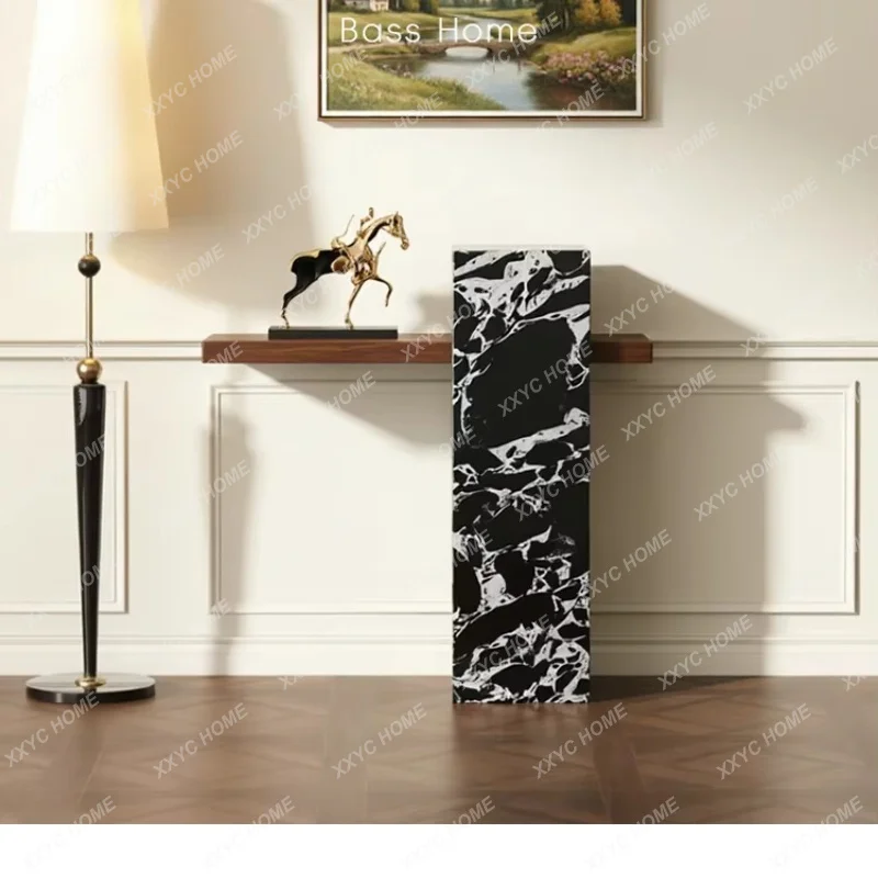 XXNatural travertine entrance table corridor entrance table retro long table decorative strip case