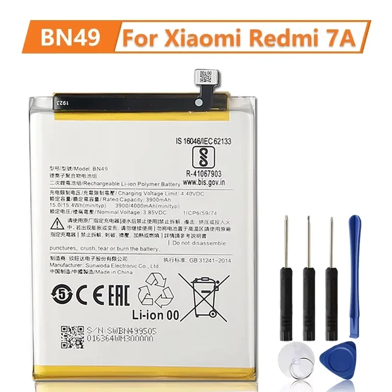 

Production Date 2024 Replacement Battery BN49 For Xiaomi Redmi 7A Rechargable Phone Batteries 4000mAh Long Lifespan