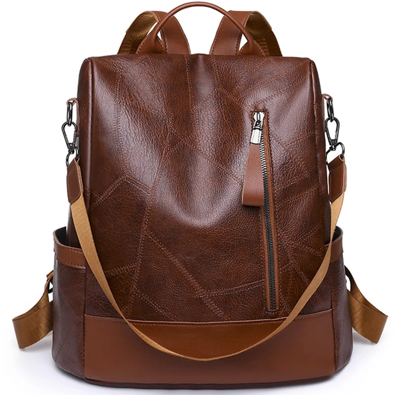 

Large Leather Shoulder Soft Capacity, Women's Bag, Women's Backpack, Fashionable Retro S, Anti Shake Y2k Simple Casual New