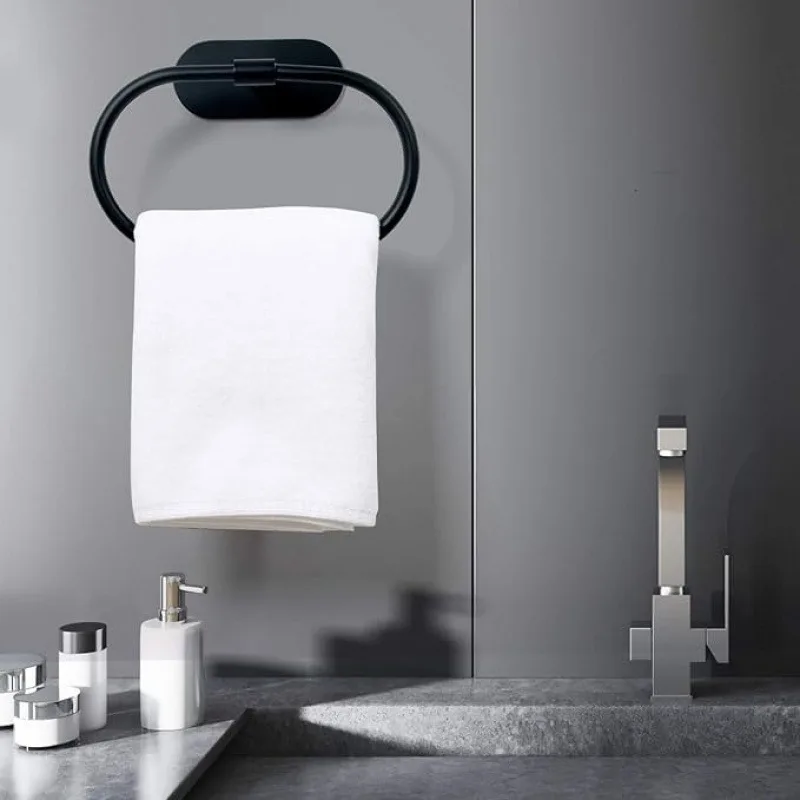 

1 шт. черная вращающаяся вешалка для полотенец из алюминиевого сплава 180 ° Полка для хранения в ванной комнате, подходит для ванных комнат