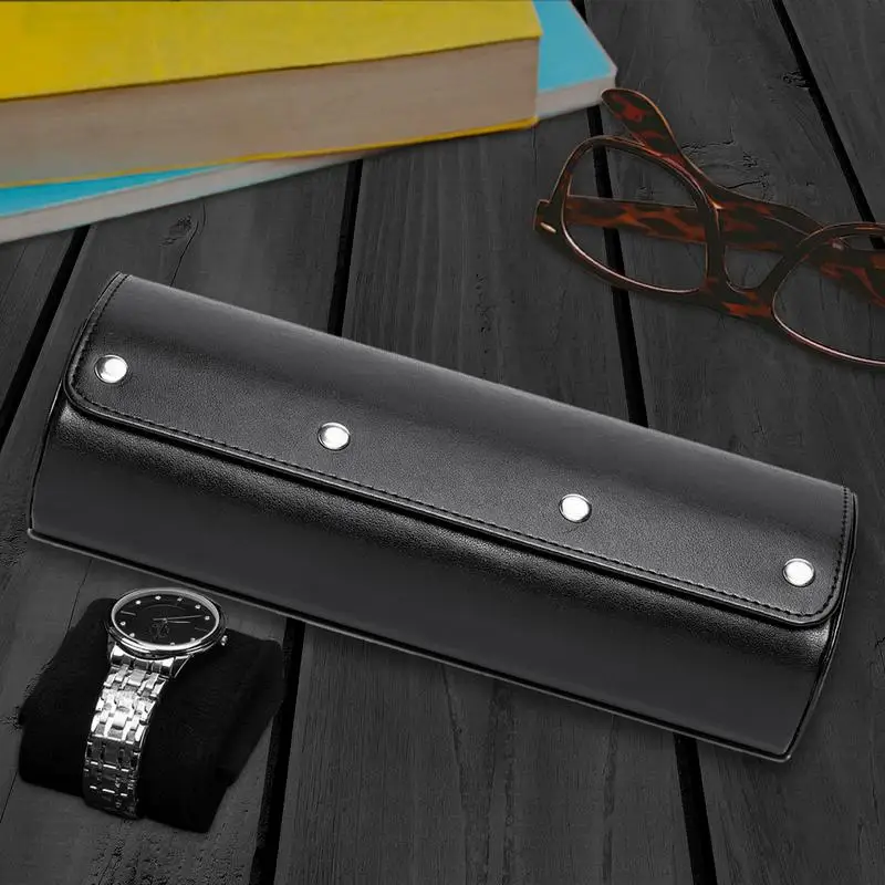 Leather Watch Box Protective 3 Slot Watch Travel Case Portable Elegant Storage Organizer Watch Storage Box For Watch Lover