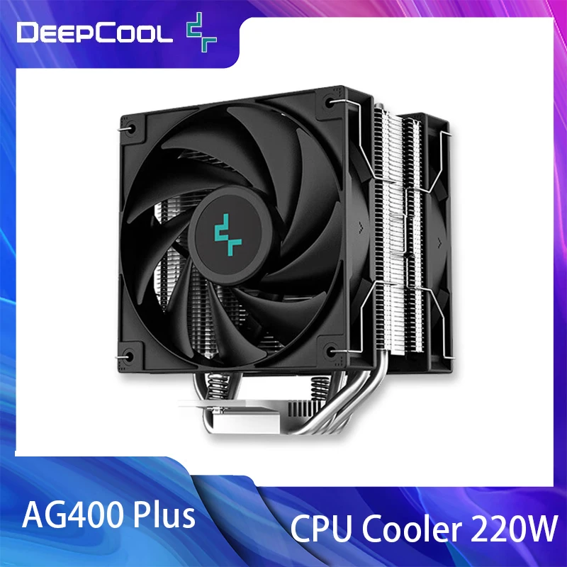 DeepCool AG400 Plus 4 Heat Pipe Dual Fan 220W CPU Cooler 120mm Fan Air Cooler dla LGA1700 1200 115X AM4 CPU Air-Cooling Radiator