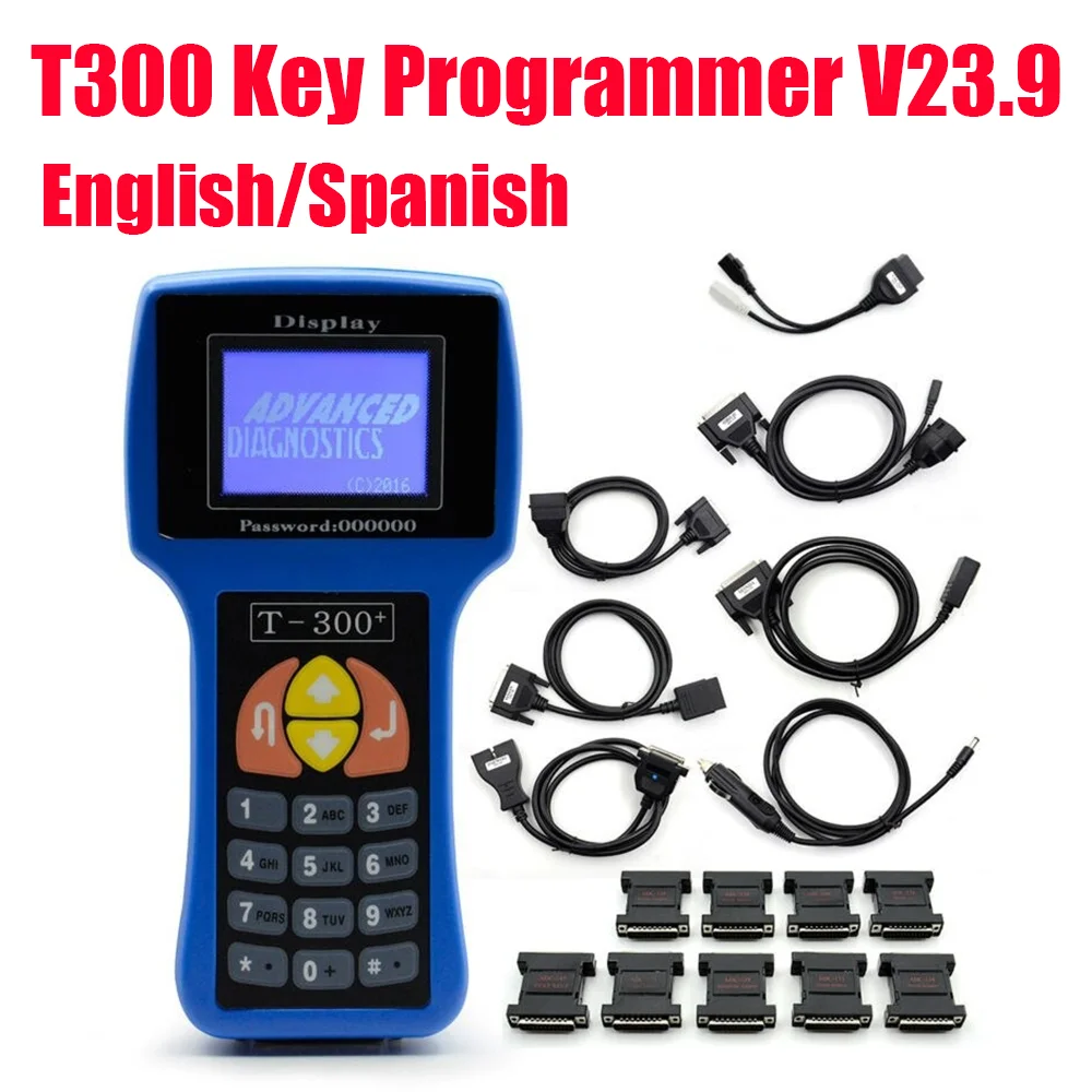 

2026 New T300 V23.9 Version Auto Key Programmer Transponder Key Decoder T300 Chip Cars Immobilizer with English/Spanish