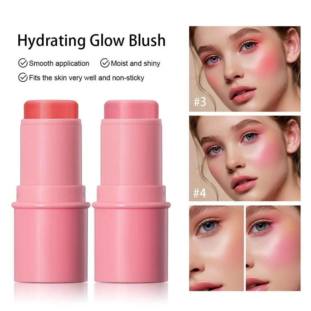 3-In-1 Wang Lip Getinte Bevochtigde Blush Stok Oogwang En Lip Fleuren Crème Bronzer Highlight Stick Matte Contour Gezicht Make-Up