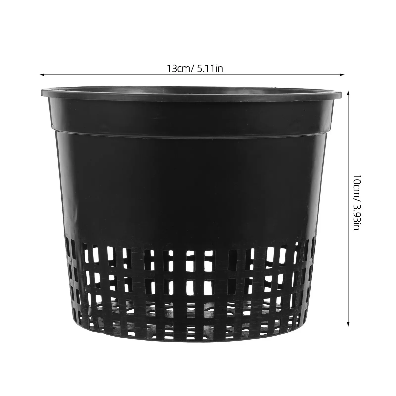 10Pcs Planting Cups Plastic Hydroponics Growing Basket Black for Aquarium Water Grass Soilless Culture Pot Balcony Store