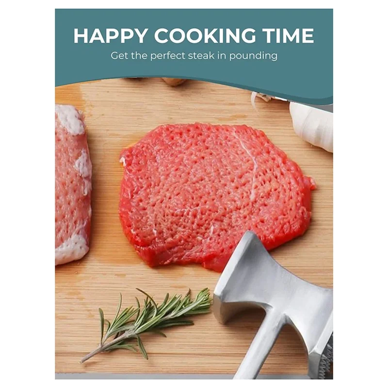 A84X-Gourmet Hand Wash For Easy Storage Multi Sided Meat Tenderizer Hang Hole For Pounding Meats, Nuts Shellfish, Ect