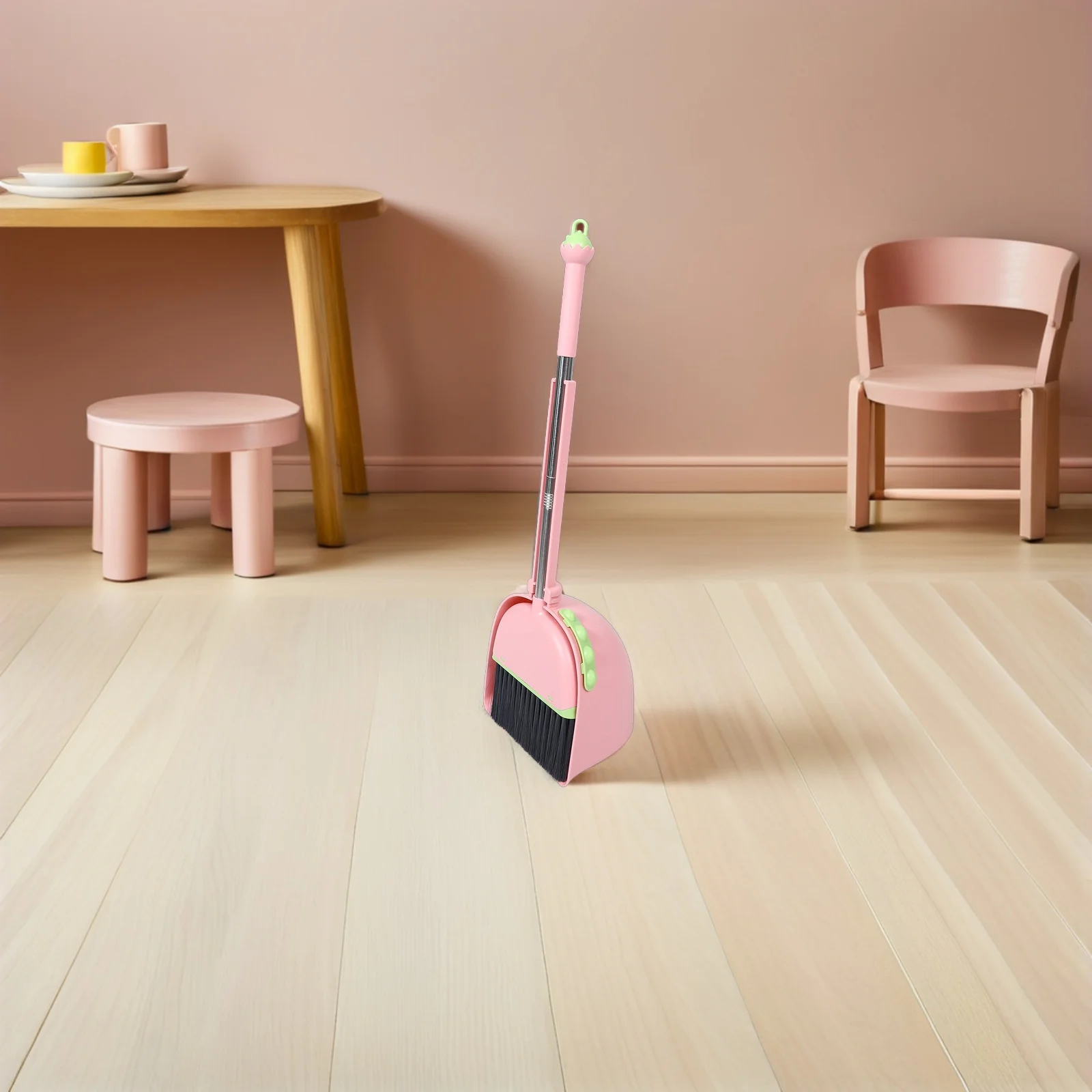 1Set Childrens Broom and Dustpan Set Compact Lightweight Design for Kids Easy Grip Cleaning Tools for Little Hands Indoor Use
