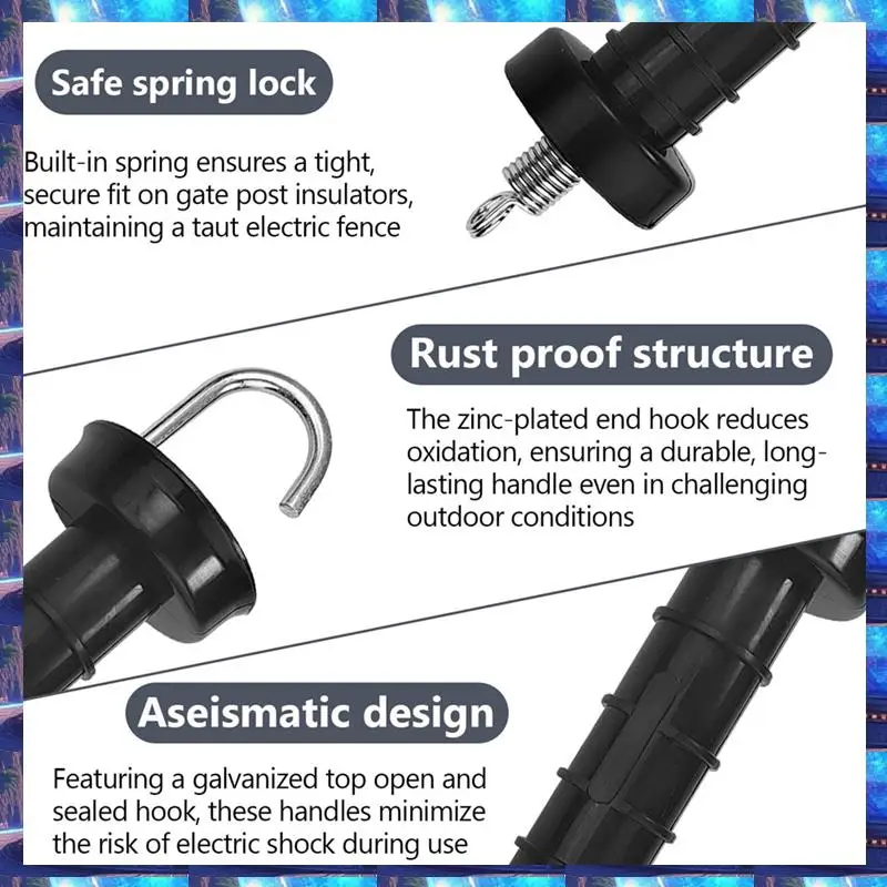 

2025 10 PCS Door Handle For Electric Fence, Insulated Spring Tension, Replacement Accessories For Fencing, For Pasture Gates,10
