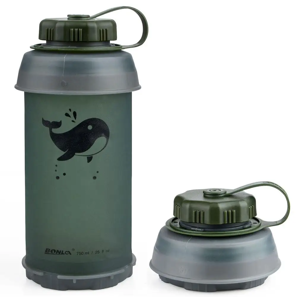 

750ML Outdoor Water Bottle Multi-color Portable Collapsible Tpu Soft Kettle For Sports Camping Running Dropshipping