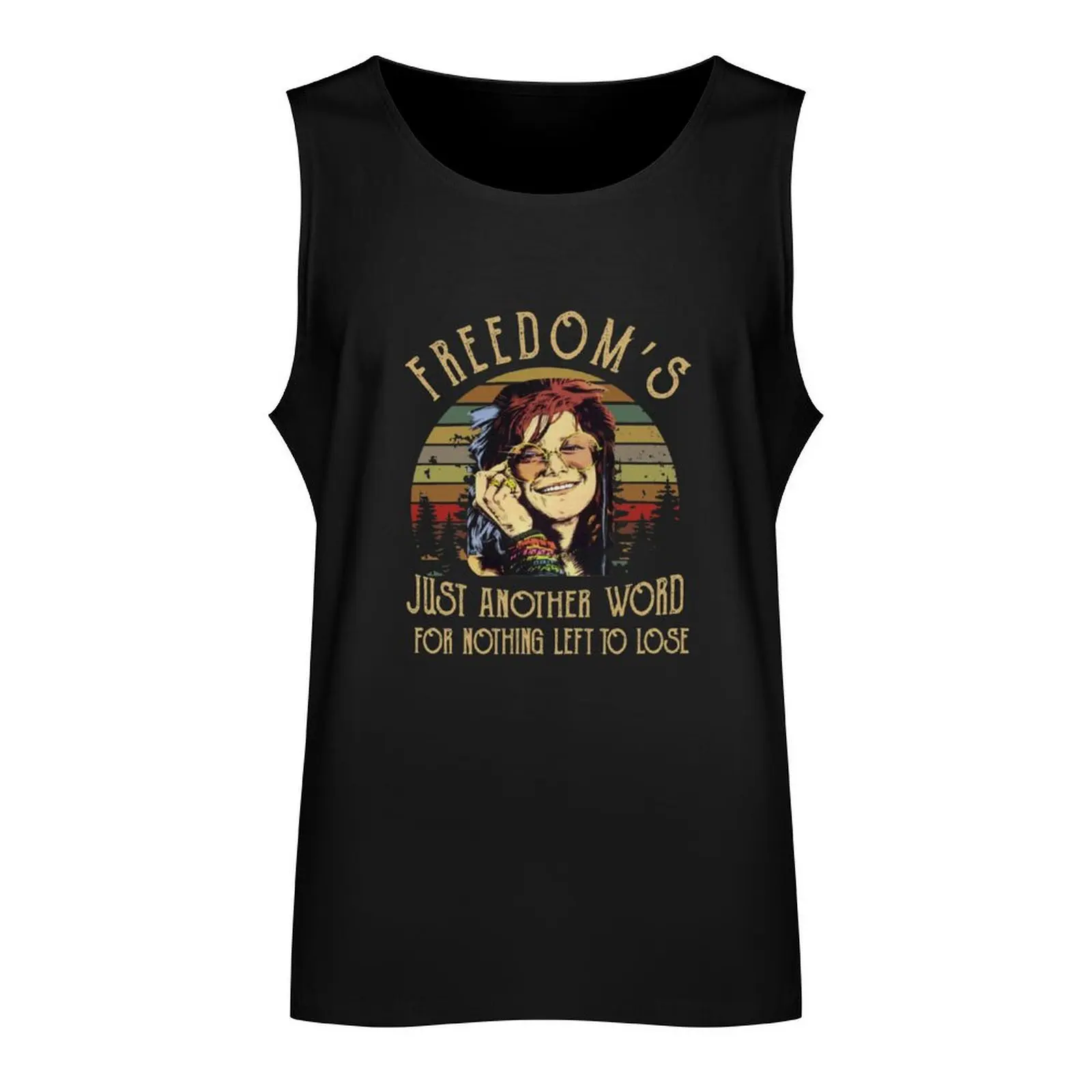 Janis Joplin Me And Bobby Mcgee Lyric Tank Top anime clothes T-shirt Men's gym summer Men's tops summer clothes