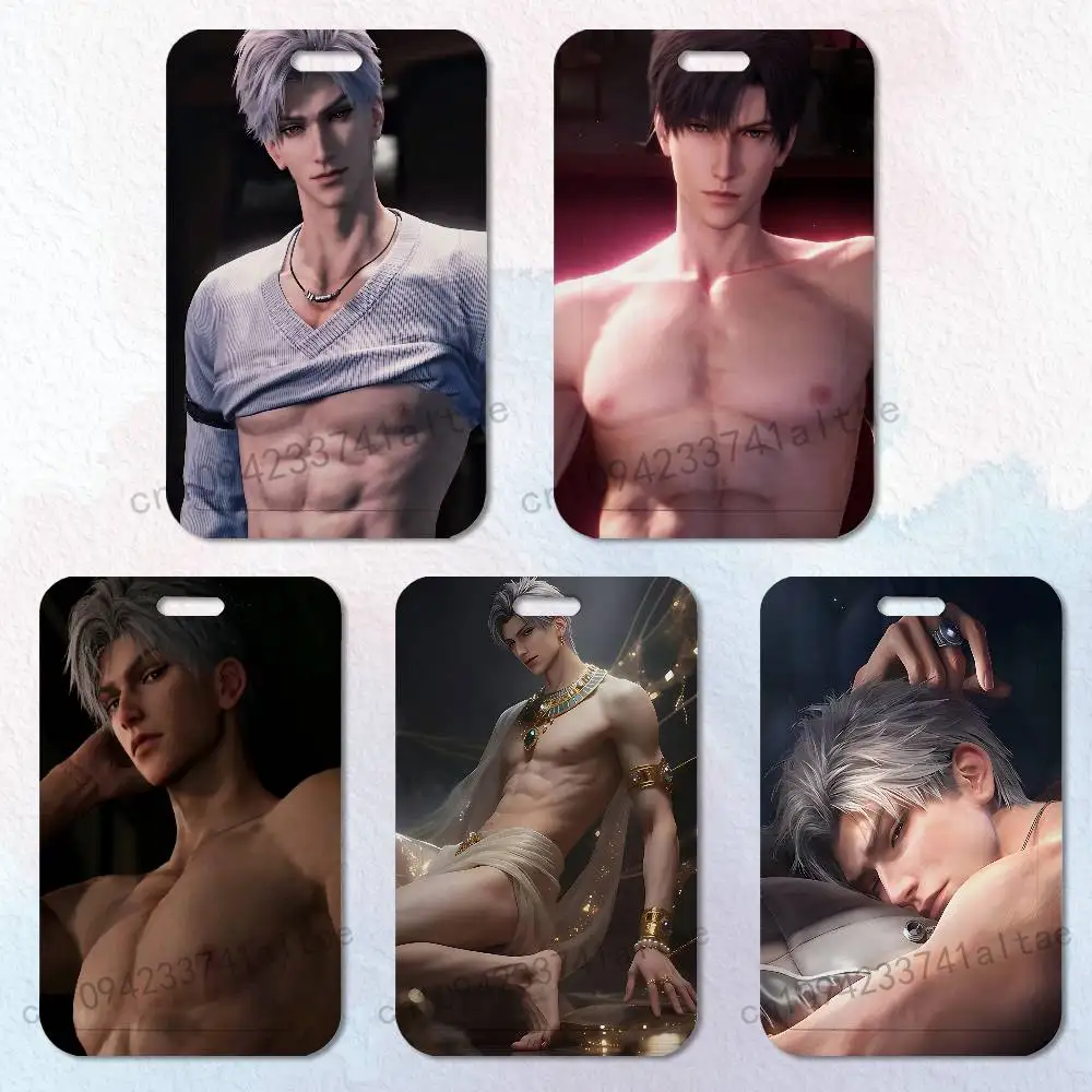 

Cartoon LOVE AND DEEP SPACE Badge Holder Pass Bus Work Card Cover Chest Pocket Students Card Holder Small Gift