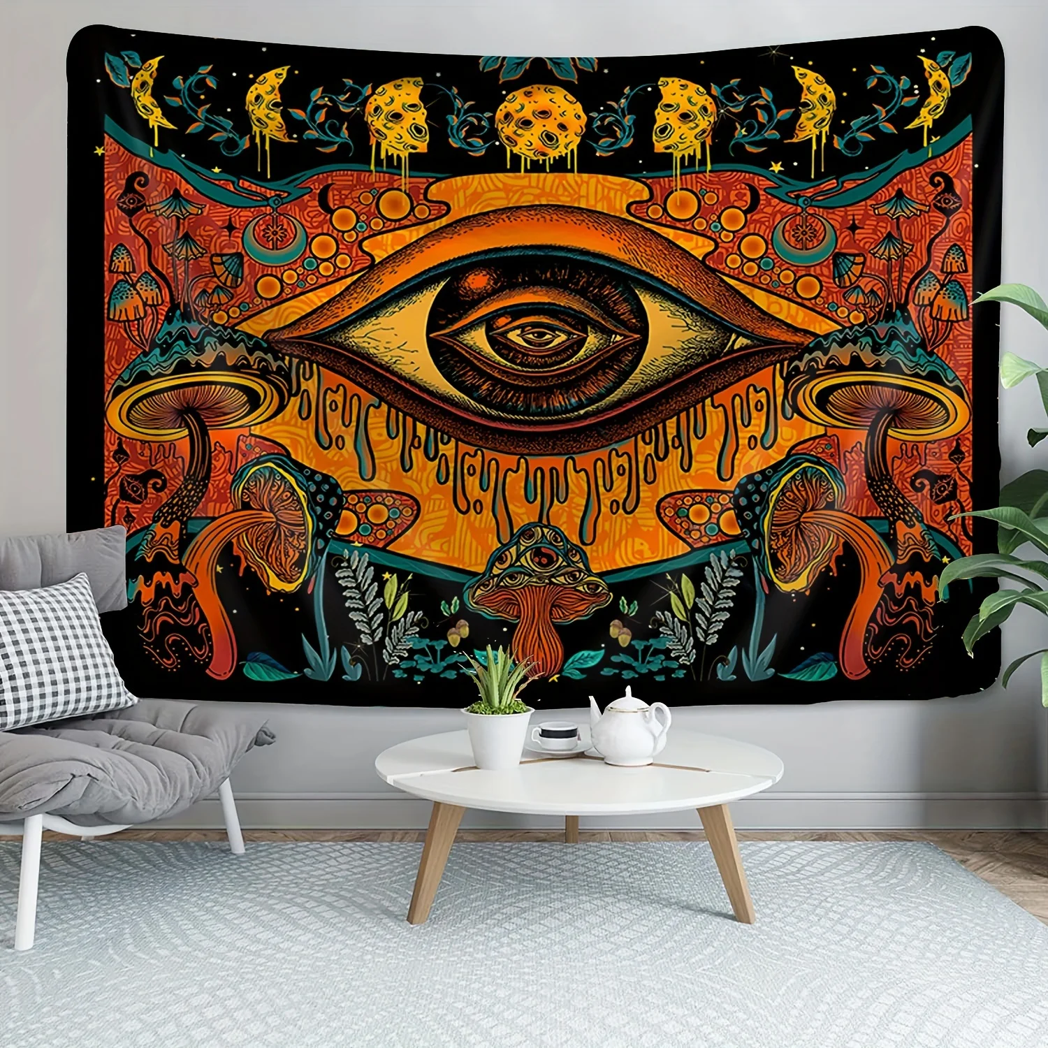 Mystic Eye Fantasy Mushroom Tapestry Living Room Feature Wall Theme Based Art Studio Decor Guesthouses