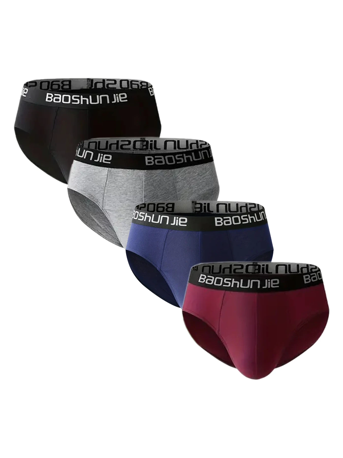 

4Pcs/Set Men's Briefs Solid Underwear Casual Fashion Letter Underpants Breathable Male Boxer Shorts Sports Homme Panties S-XXL