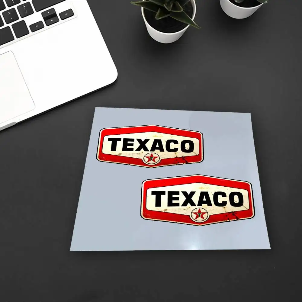 Vintage Hexagon Shape Decor Stickers 2Pcs PVC Vinyl Decals Retro Gas Station Style for Car Body Toolbox Garage DIY Ornament