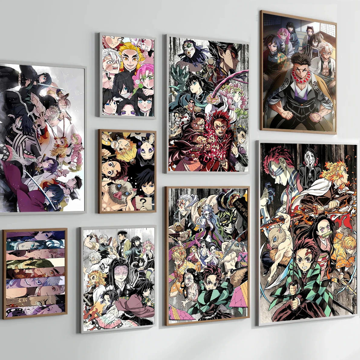 

D-Demon Slayer Corps Nezuko HD Decor Self-adhesive Poster Anime Kyojuro Rengoku Gyomei Himejima Wallpaper Home Cartoons Kid Gift