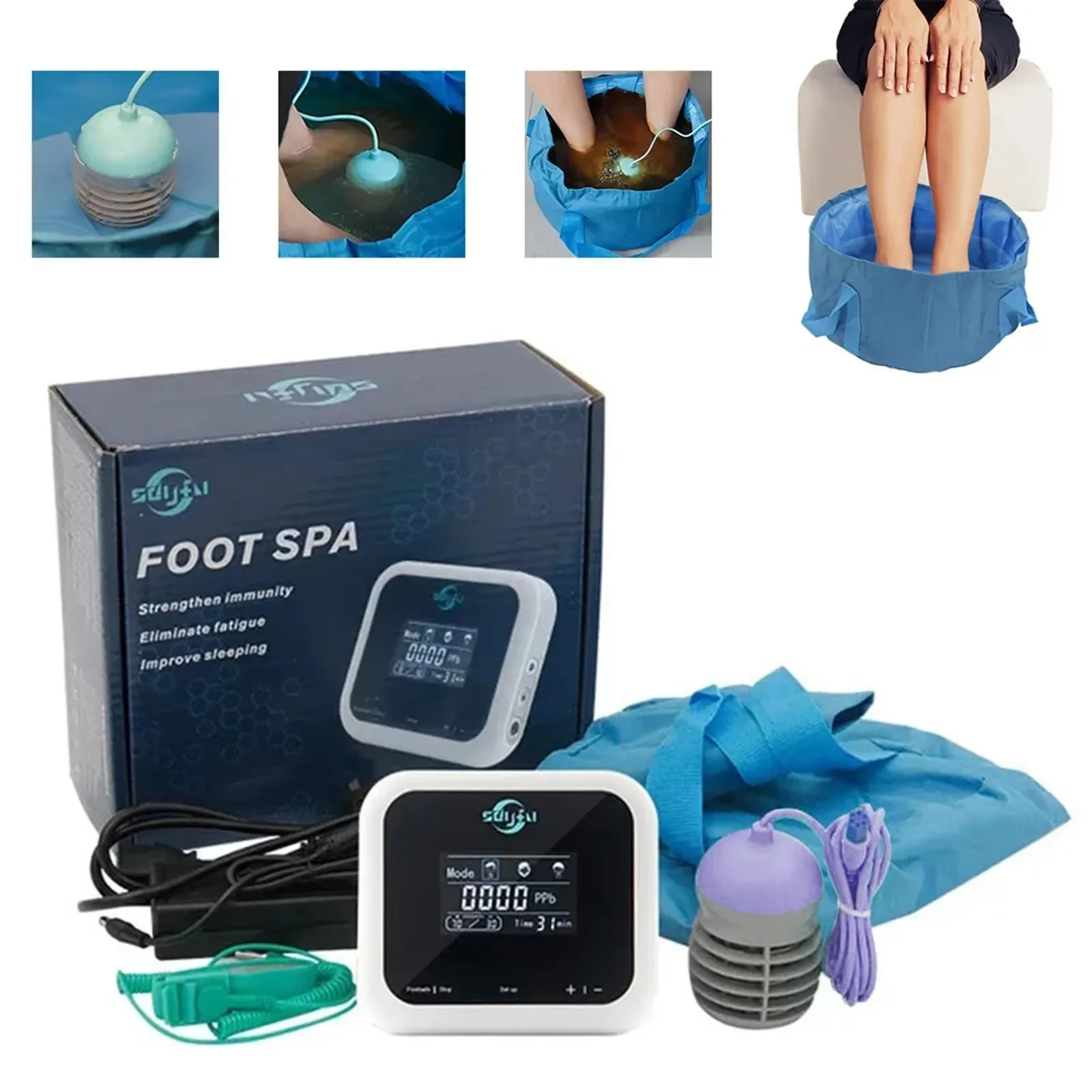 Ionic Foot Bath Detox Machines Foot Spa Bath Touch Display Deep Tissue Vibrat Care Array Aqua Cell Cleanse Footspa Hydrotherapy