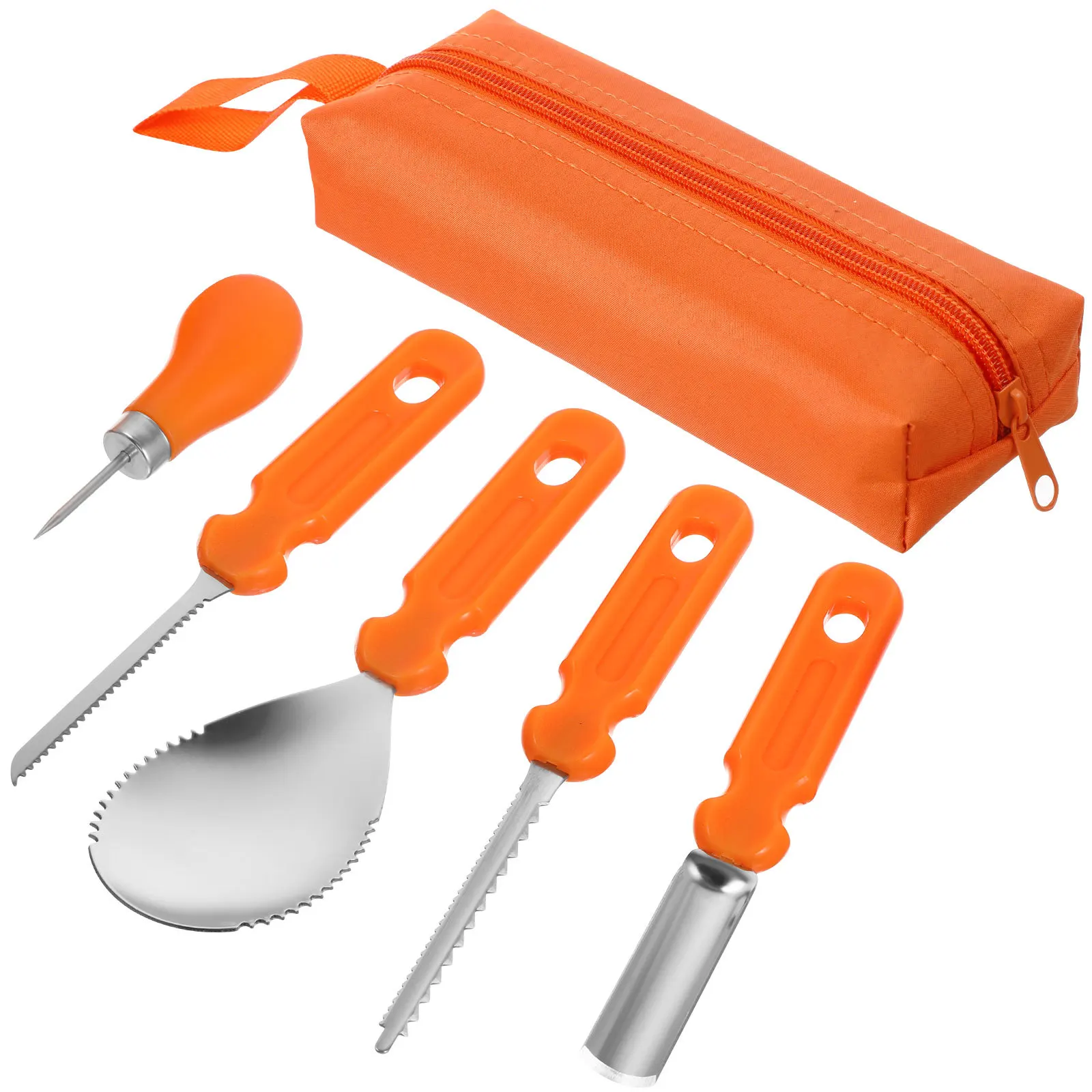 5 pcs Pumpkin Carving Tools Set Stainless Steel Halloween Knife Kit For Pumpkins Carving Diy Jack O Lanterns Kitchen Bar Tools