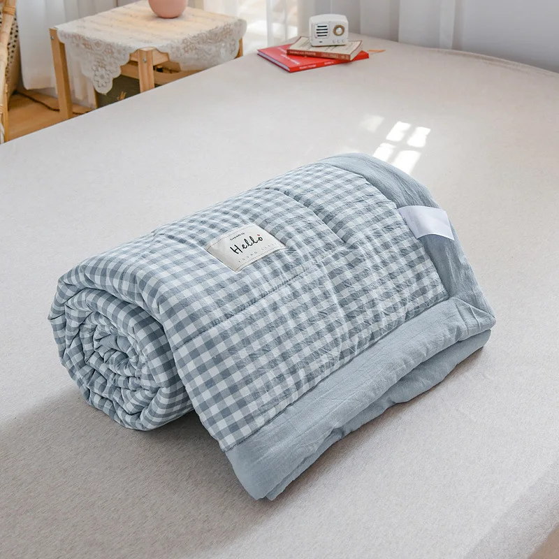 Soft Throw Striped Down Cotton Quilt Blanket Luxury For Cooling Summer Couch Cover Bed Machine Wash Bedspread