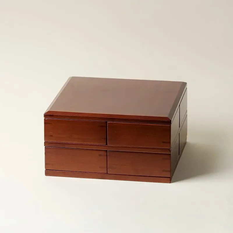 Creative bamboo dried fruit box, rotatable storage box jewelry, bracelet home Japanese style, multi-functional storage box