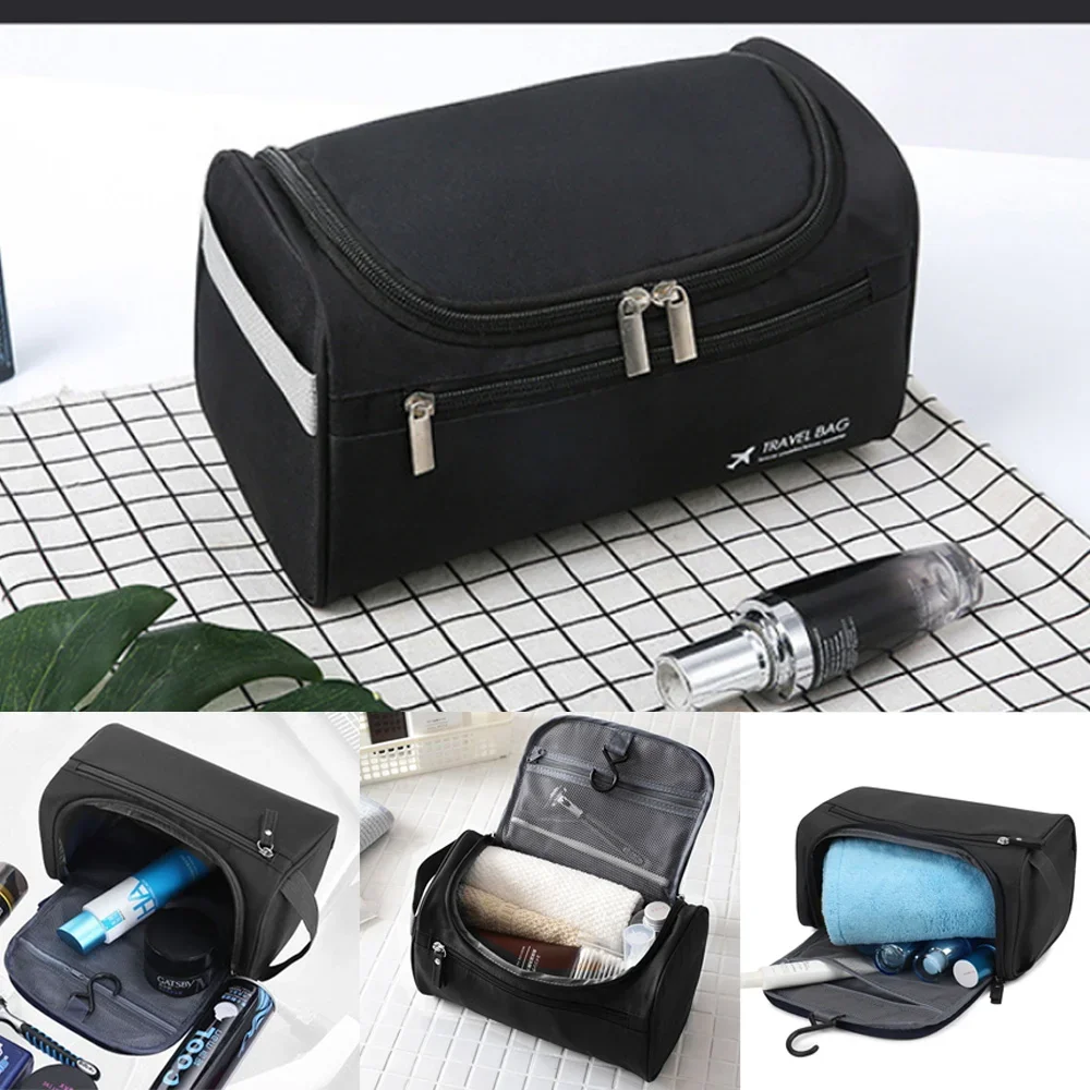 Men Makeup Bag Functional Hanging Travel Toiletries Organizer Storage Pouch Makeup Case Bear Pattern Beauty Cosmetic Bag