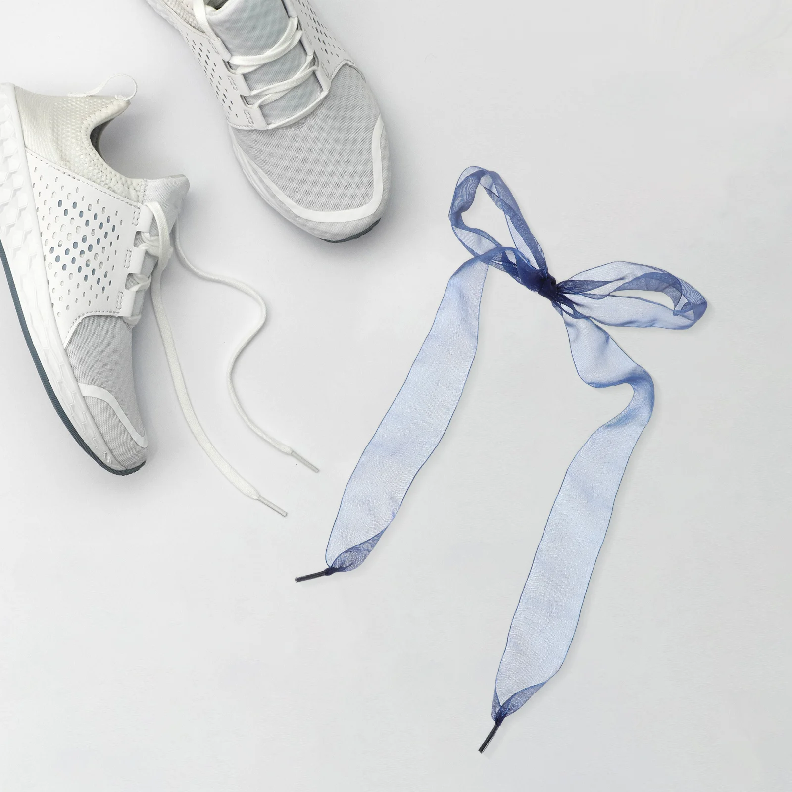 1 par de cadarços planos de cetim chiffon fita de seda cor doce macios e duráveis para tênis sapatos esportivos sandálias de salto
