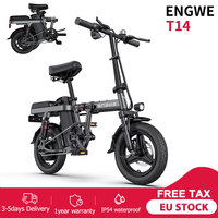 Engwe T14 Folding E-Bike 250W Mini Adult Electric Bicycle with 48V 10Ah Lithium Battery Aluminum Alloy Frame Two-Wheel Design