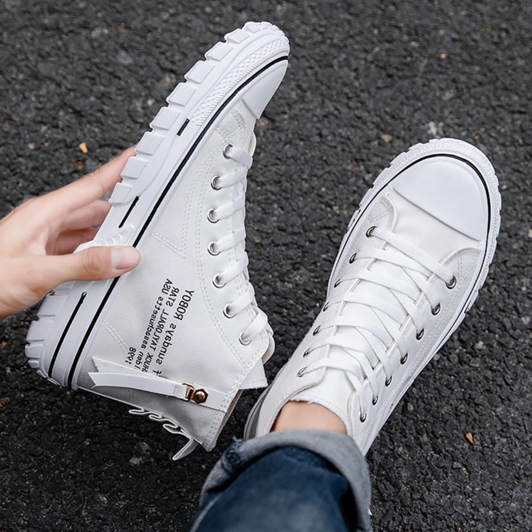 

Breathable High-top Men's Canvas Sneakers Trendy Casual Board Shoes Fashion Comfortable Men's Vulcanize Shoes Zapatos De Hombre