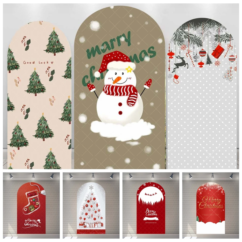 

ChristmasCartoon Snowman Christmas Tree Kid Baby Gifts Family Party Arch Backdrop Custom Kids Room Photo Poster Decor Background