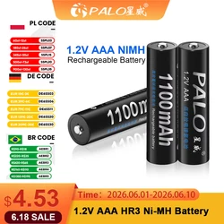 PALO 4-16Pcs 1100mAh AAA Rechargeable Battery 1.2V Ni-MH AAA Battery Rechargeable 3A Batteries Battery Rechargeable aaa Battery