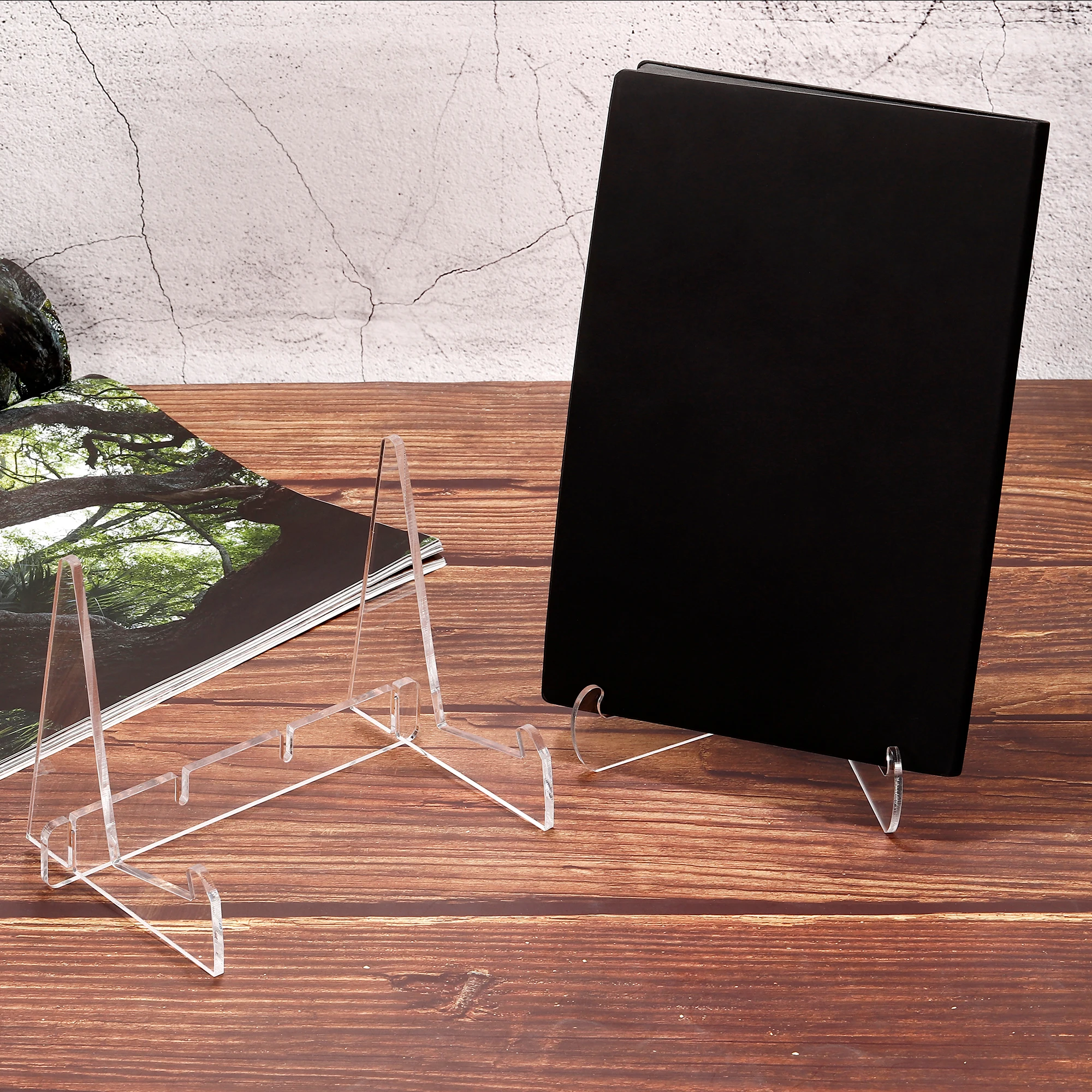 1Pcs Clear Acrylic Display Stand Holder 114mm Height Book Stand Acrylic Detachable Desktop Book Display Holder for Reading Rack