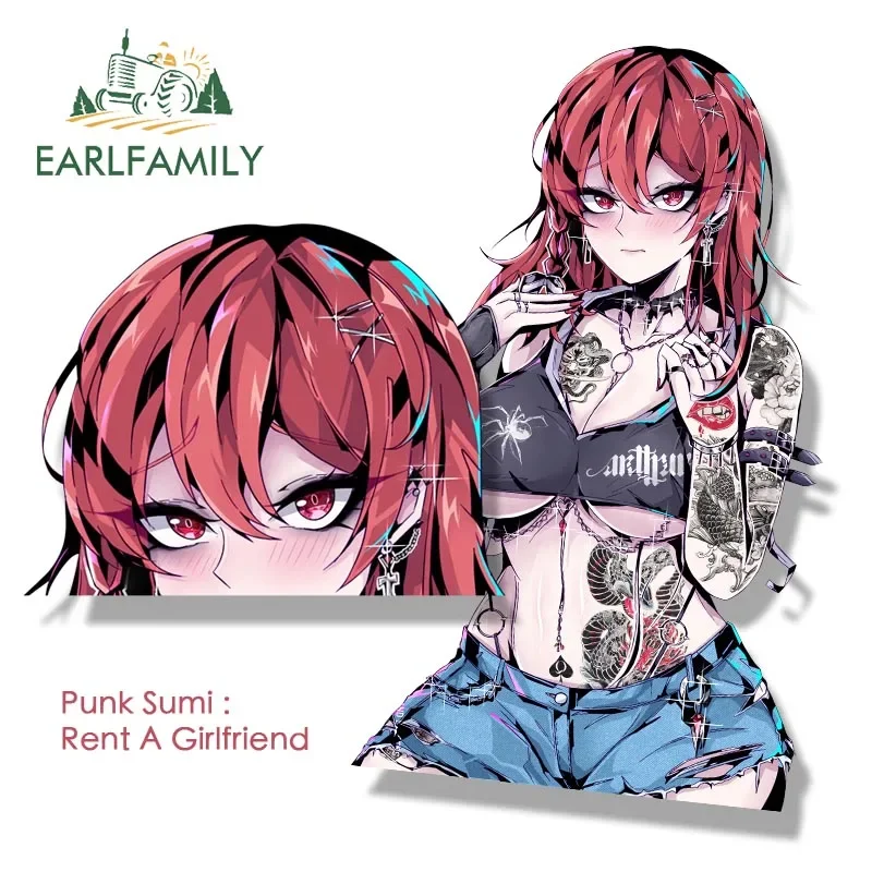 EARLFAMILY панк Sakurasawa Sumi Fanart наклейки на машину аниме Аренда девушки вайфу Пекер наклейка JDM Ahegao Девушка Граффити наклейки
