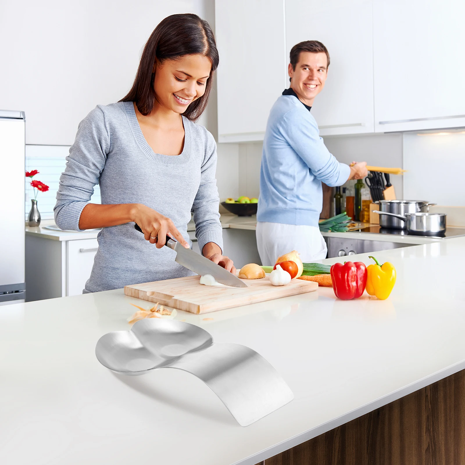 

Double Stainless Steel Spoon Rest Large Heavy Duty Arc Design Soup Spoon Rack Kitchen Cutlery Tray Holder Cutlery Tray