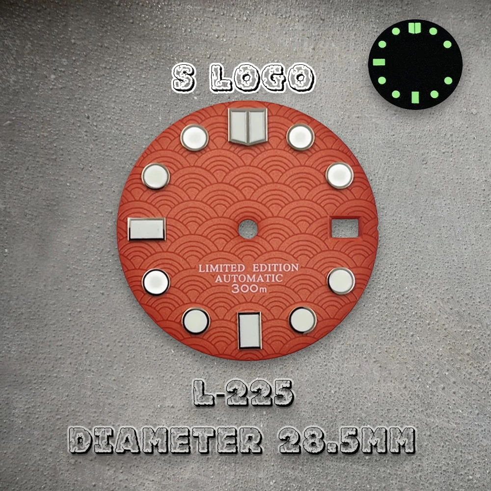 جودة عالية 28.5 مللي متر S شعار NH35 الطلب الأخضر مضيئة لحركة NH35/NH36 NH35 ساعة إصلاح الملحقات ﻿ ﻿