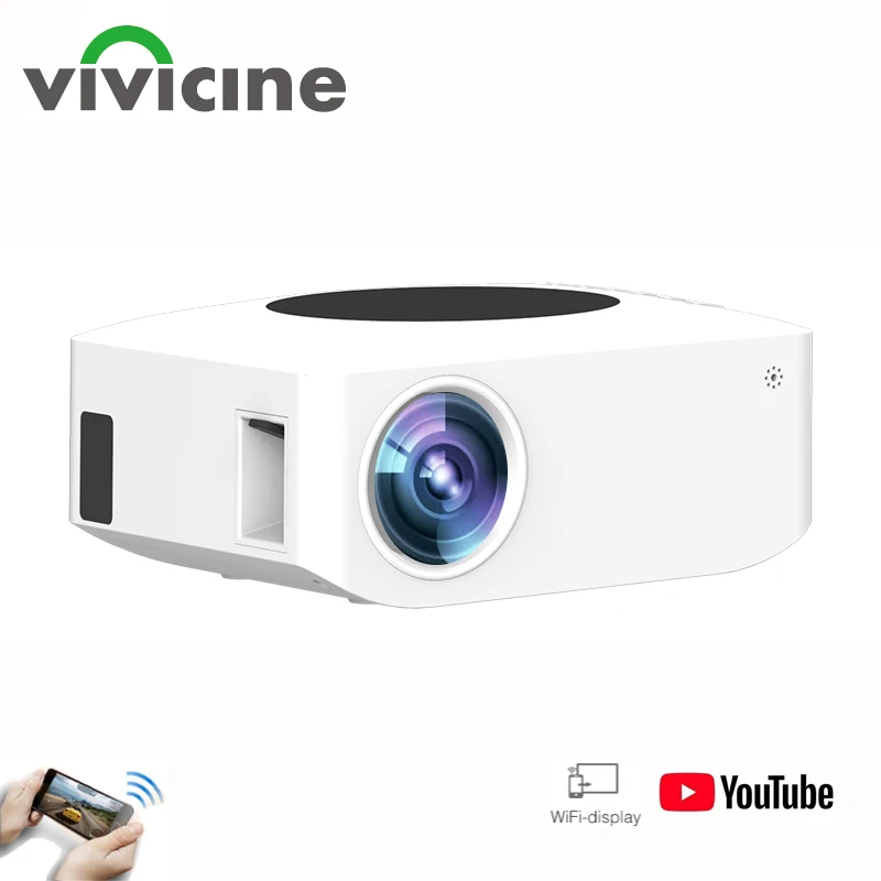 

Vivicine V2 Potable Smart WIFI LED Mini Projector,Sync With Smartphone Compatible with Yotube Projetor Beamer