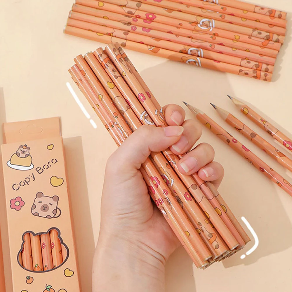 

Capybara Wood Pencil HB Writing Pencil Coffee Bar Pencil Glass Pencils Bara Drawing Stationery Sketch Items