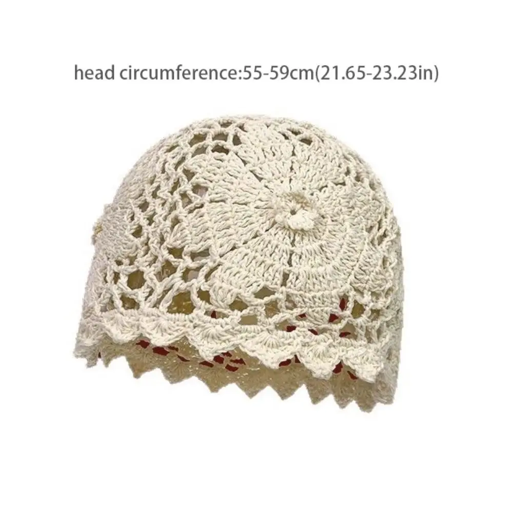 الرجعية اليدوية زهرة كروشيه قبعة البوهيمي نمط الكورية قبعة صغيرة رقيقة العرقية نمط نسج قبعة الربيع والصيف