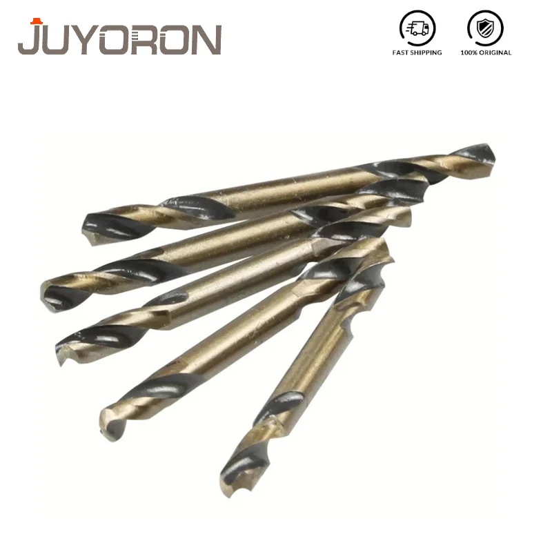 10pcs Double Ended Twist Drill Bit Set 3mm 3.5mm 4mm 5mm Perforated HSS Cobalt Steel M35 Spiral Drill Tools Metal Woodworking