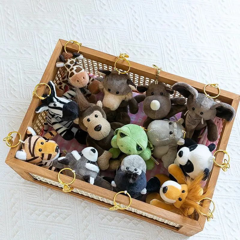 Cute Cartoon Animal Plush Keychain 15CM Adorable Stuffed Toy Pendant for Kids Bag Birthday Gift