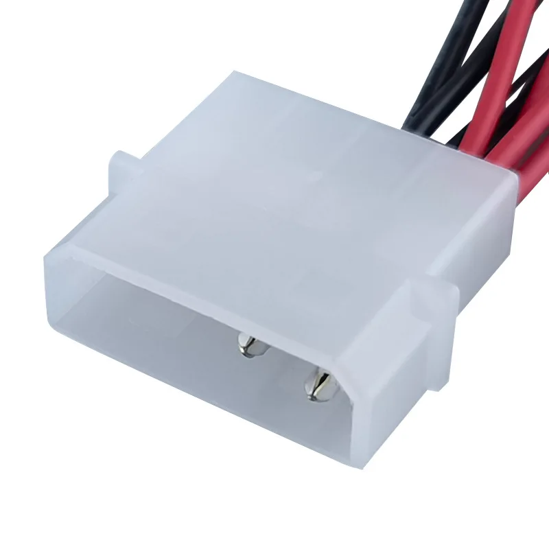 5Pcs Molex Large 4Pin to 4Pin 1-to-4 Splitter Cable, 12V PC Case Cooling Fan Power Extension Cord