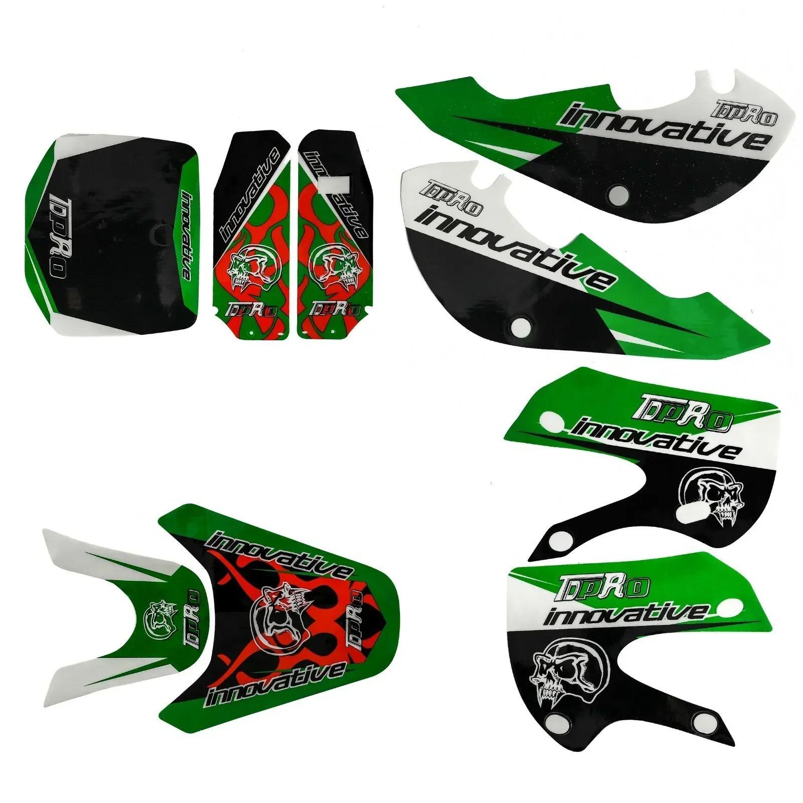 Untuk Kawasaki KLX 110 DRZ KX65 lubang kotoran sepeda Fender plastik Kit Fairing Kit stiker grafis