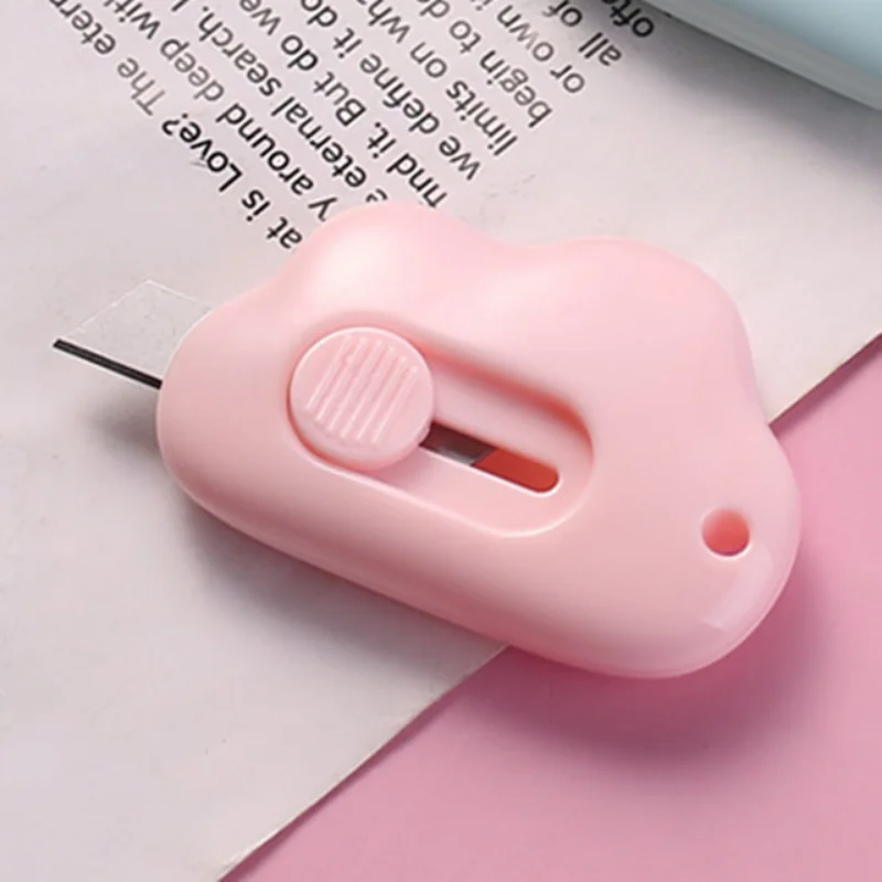 Cute Rabbit Cloud Color Mini Portable Utility Knife Paper Cutter Cutting Paper Razor Blade Office Stationery Cutting Supplies