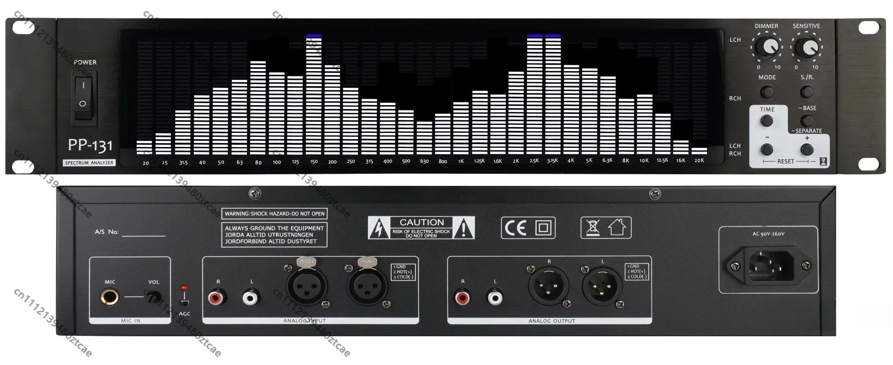 2U Rack‑Mounted LED Spectrum Display Equalizer Audio Level Amplifier Stage Spectrum Analyzer