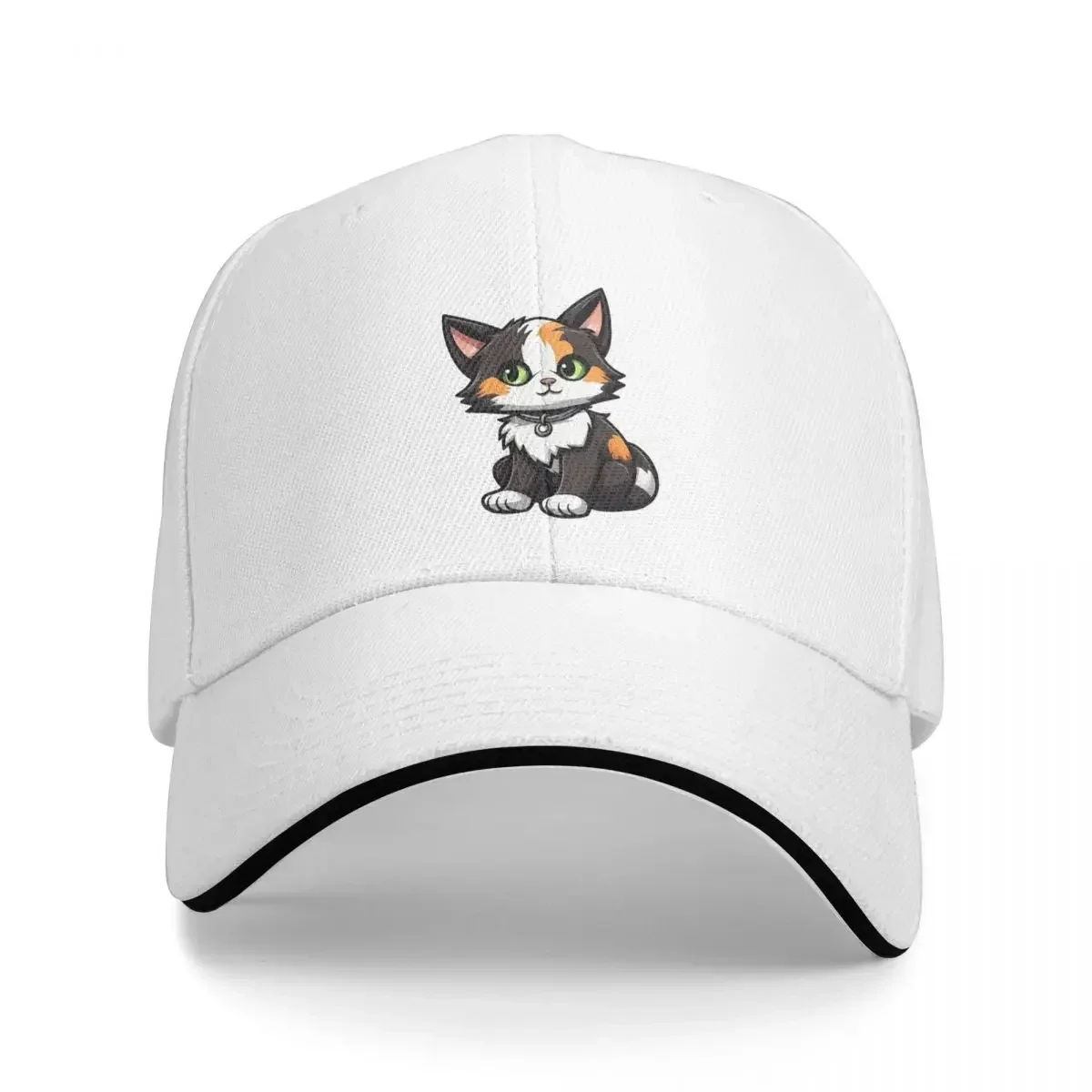 Whiskered Charm Adorable Calico Cat Artistry Cap Fashion Casual Baseball Caps Adjustable Hat Hip Hop Summer Unisex Baseball Hats