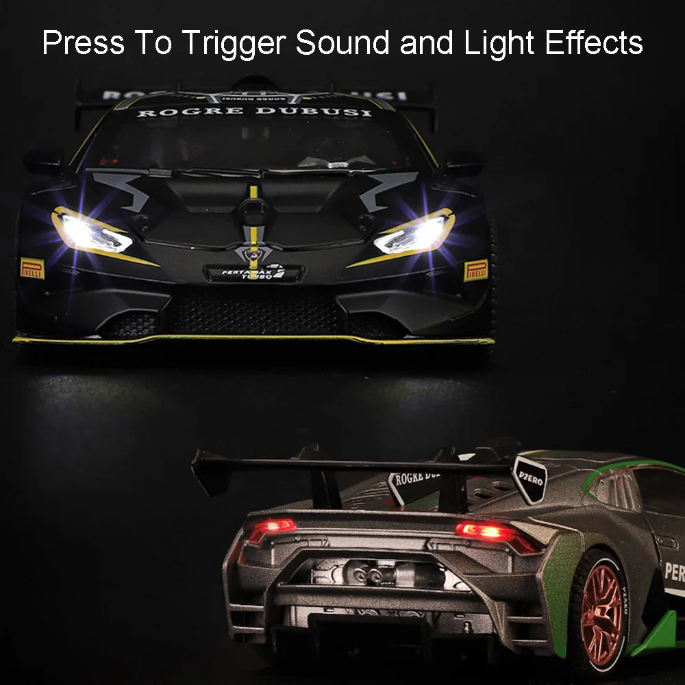 1:32 ウラカン ST EVO SIAN スーパーカーモデルおもちゃ メタルダイキャスト サウンドライト プルバック スポーツカー ミニチュア車両モデル 子供向け
