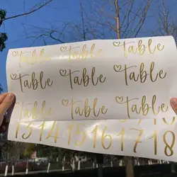 Table Number Stickers Wedding Vinyl Wall Stickers for Table Glass Bottle Board Mirror Vinyl Decal Numbers for Table Plans