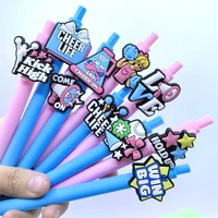 10PCS Dance Cheerleader Series Ballpoint Pens with Cheerleader Stickers, suitable for students. The style is random.