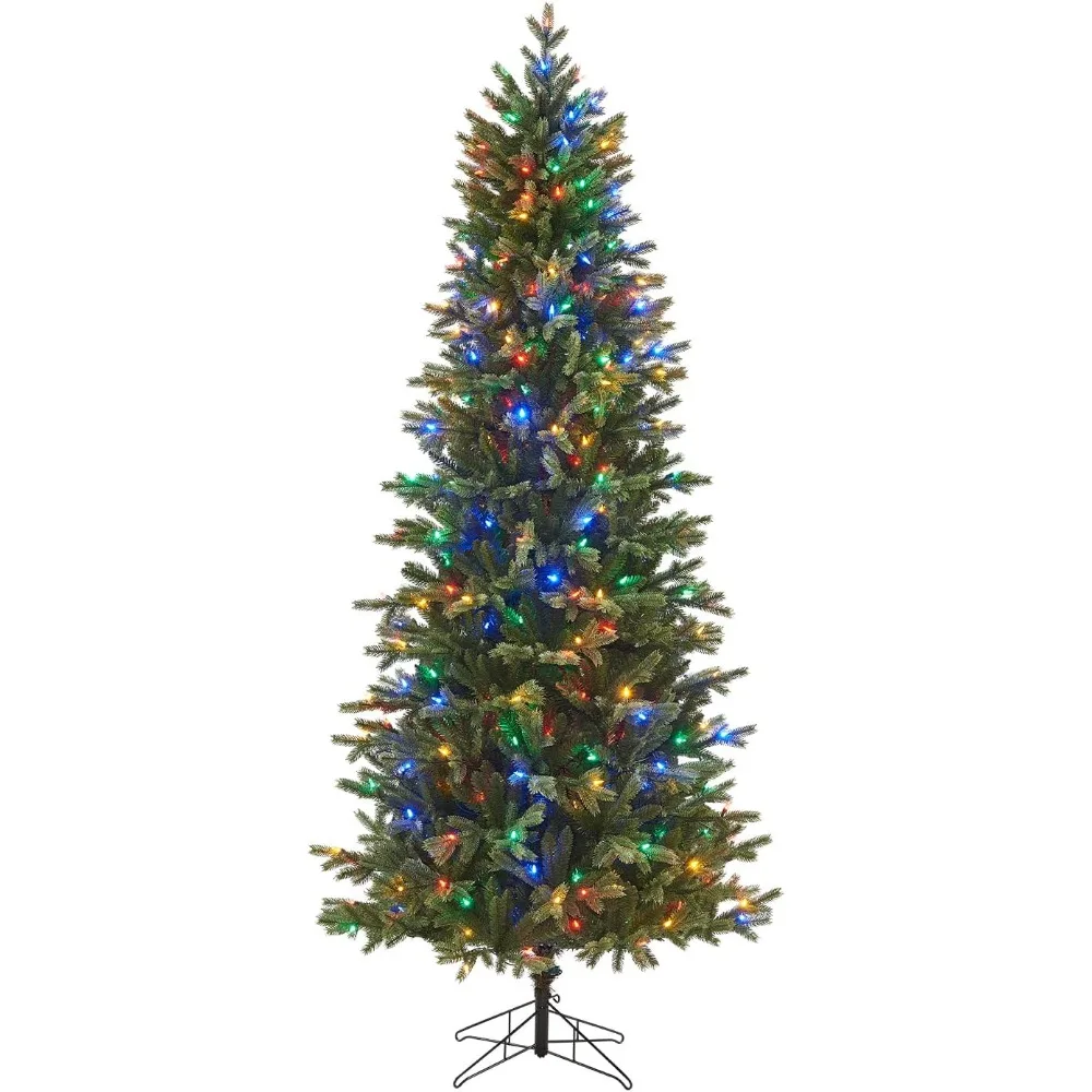 7.5 ft Pre-Lit Christmas Tree, Churchill Pine Artificial Christmas Tree with 400 Color Changing LEDs