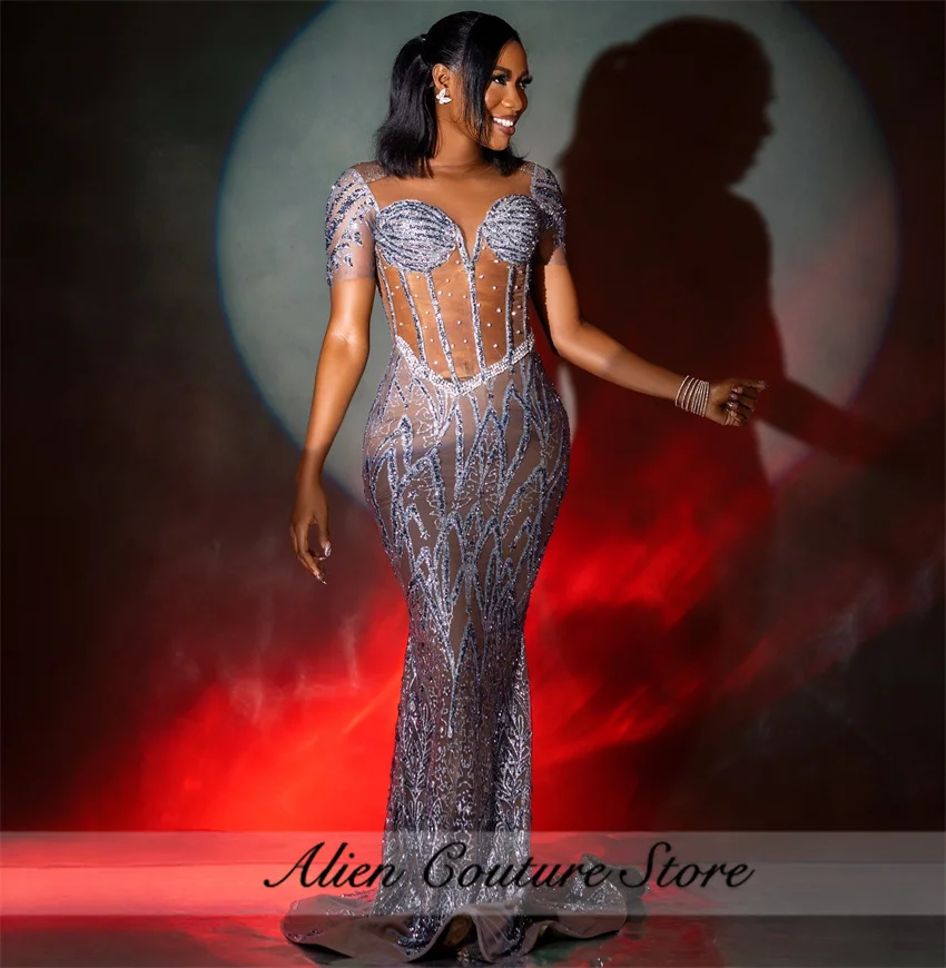 Блестящие вечерние платья 2024, вечерние платья с бисером и кристаллами, свадебное платье, платье для дня рождения, платья для выпускного вечера, элегантная роскошь