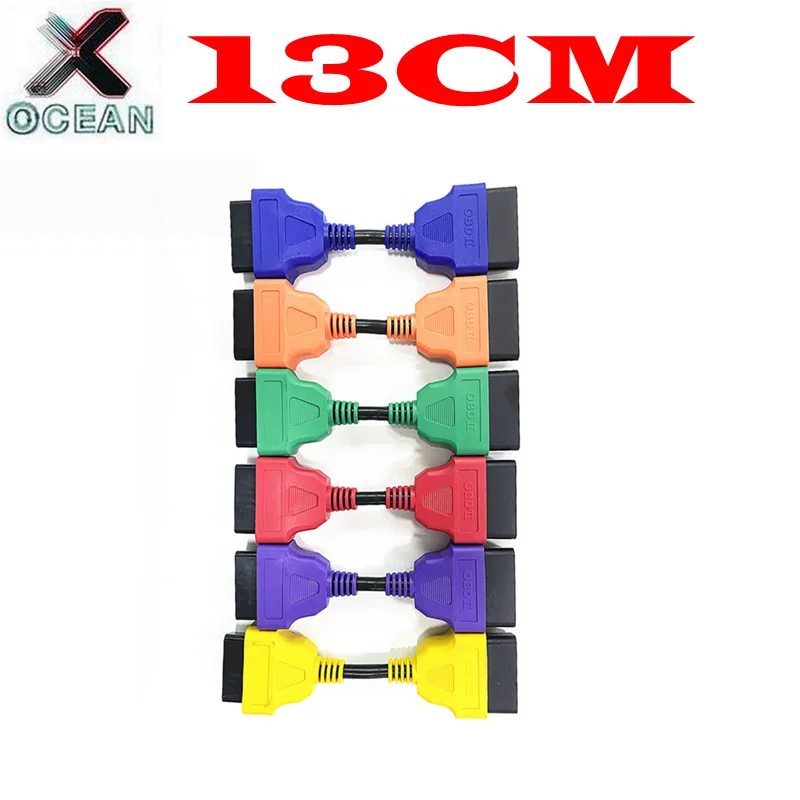 

2025 Newest Multi-colors Professional 13cm Extension Cable 16Pin Male Thread To Female Diagnostic Connector OBD2 Adapter Line