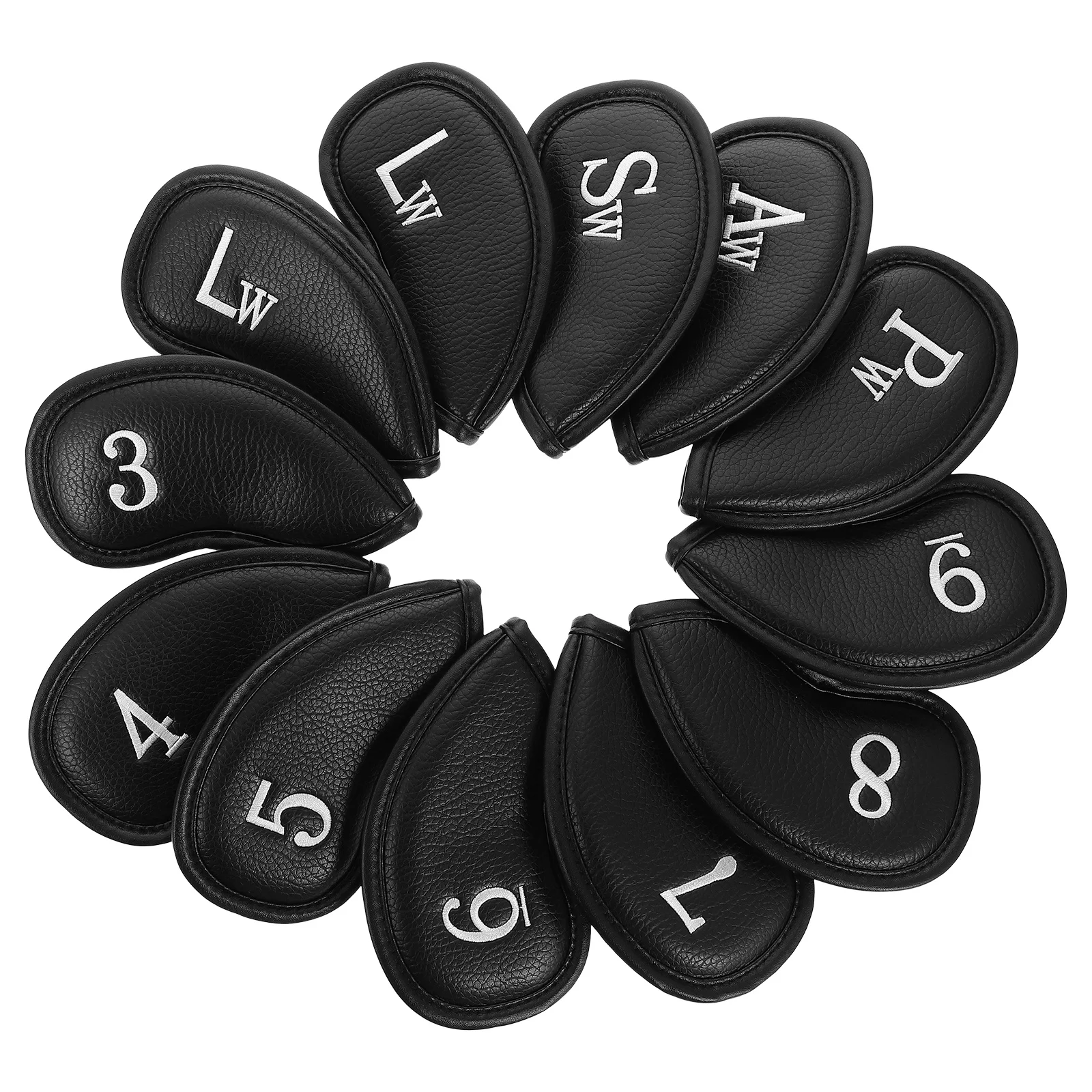 

12Pcs Golf Cue Protector Litchi Pattern High Quality Putter Head Cover Shockproof for Cue Storage Transport Golfing Pole Cover